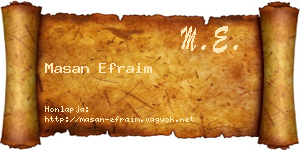 Masan Efraim névjegykártya